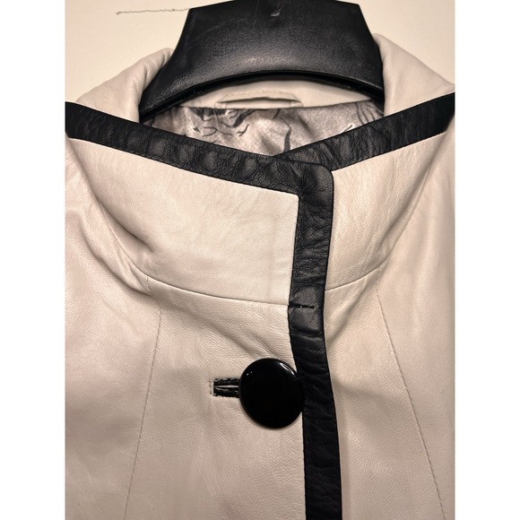 Bigardini Italian Collection Lambskin Leather Black And White Jacket Women Soft - Picture 4 of 9